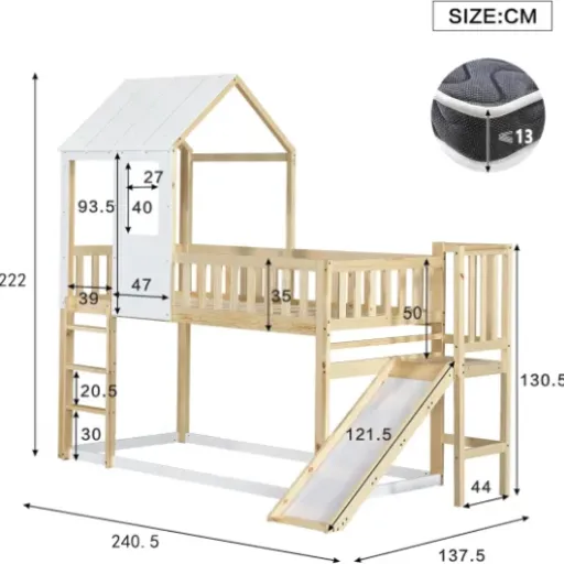 Test Sapgaks Lit cabane 90x200 : un lit qui fait à la fois chambre, cabane et aire de jeux