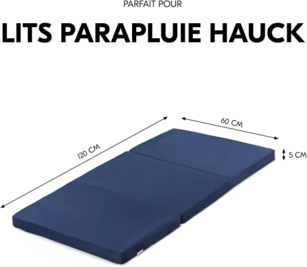 Matelas Lit Parapluie Bébé 120x60x5 cm Sleeper – Compatible Dream N Play Plus, Sleep N Play Go Plus, Play N Relax Center – Compact, Sac de Transport, Bleu Navy Bleu Navy Sleeper