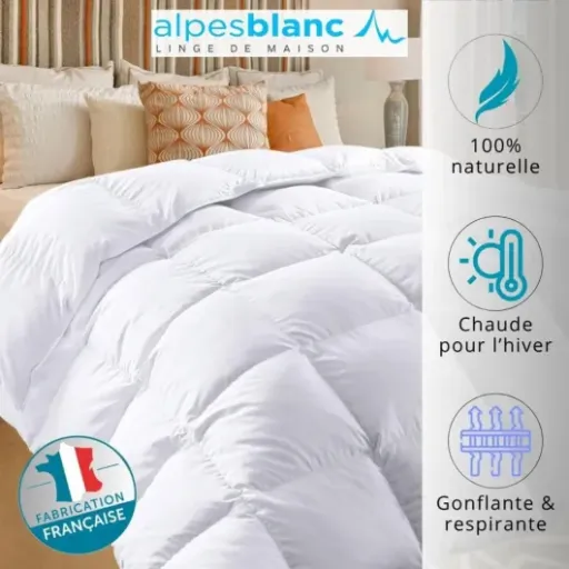 Test Alpes Blanc Couette Naturelle en Plume 360g/m² : une vraie couette d’hiver bien chaude sans être étouffante