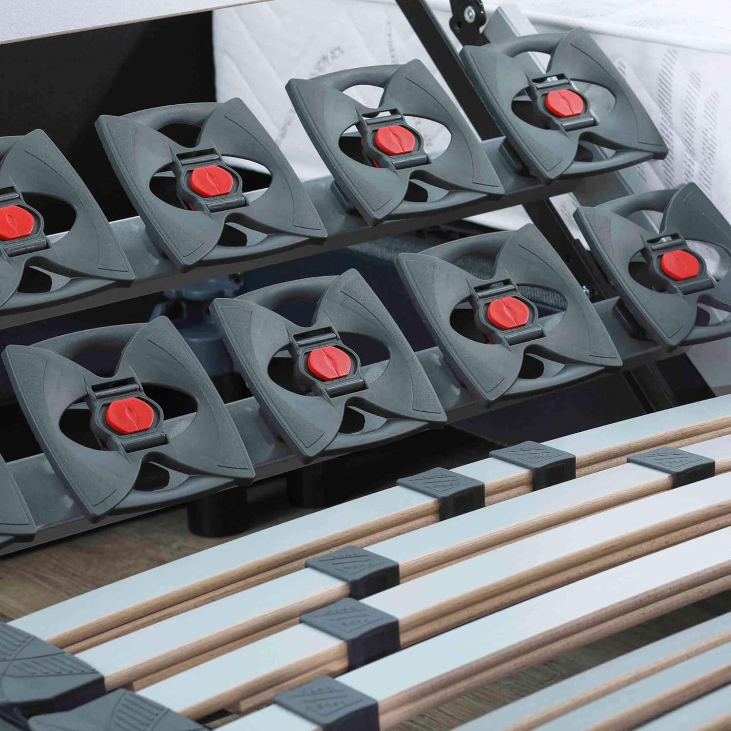 Sommier électrique de Relaxation Lattes + plots Tissu Anthracite 90x200 Anthracite L200cm x l90cm