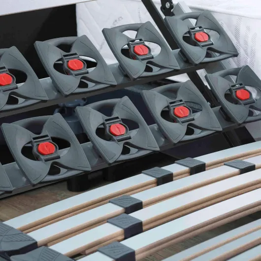 Sommier électrique de Relaxation Lattes + plots Tissu Anthracite 90x200 Anthracite L200cm x l90cm