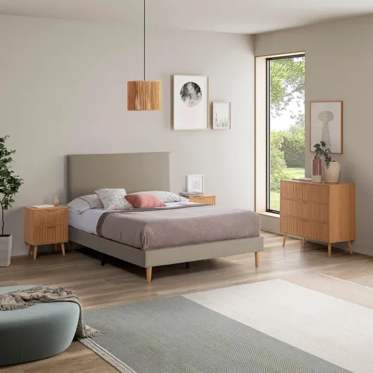 HOMN LIVING Sommier tapissier Aura 160x200 cm Beige, Hauteur 30 cm 160 x 200 cm Beige