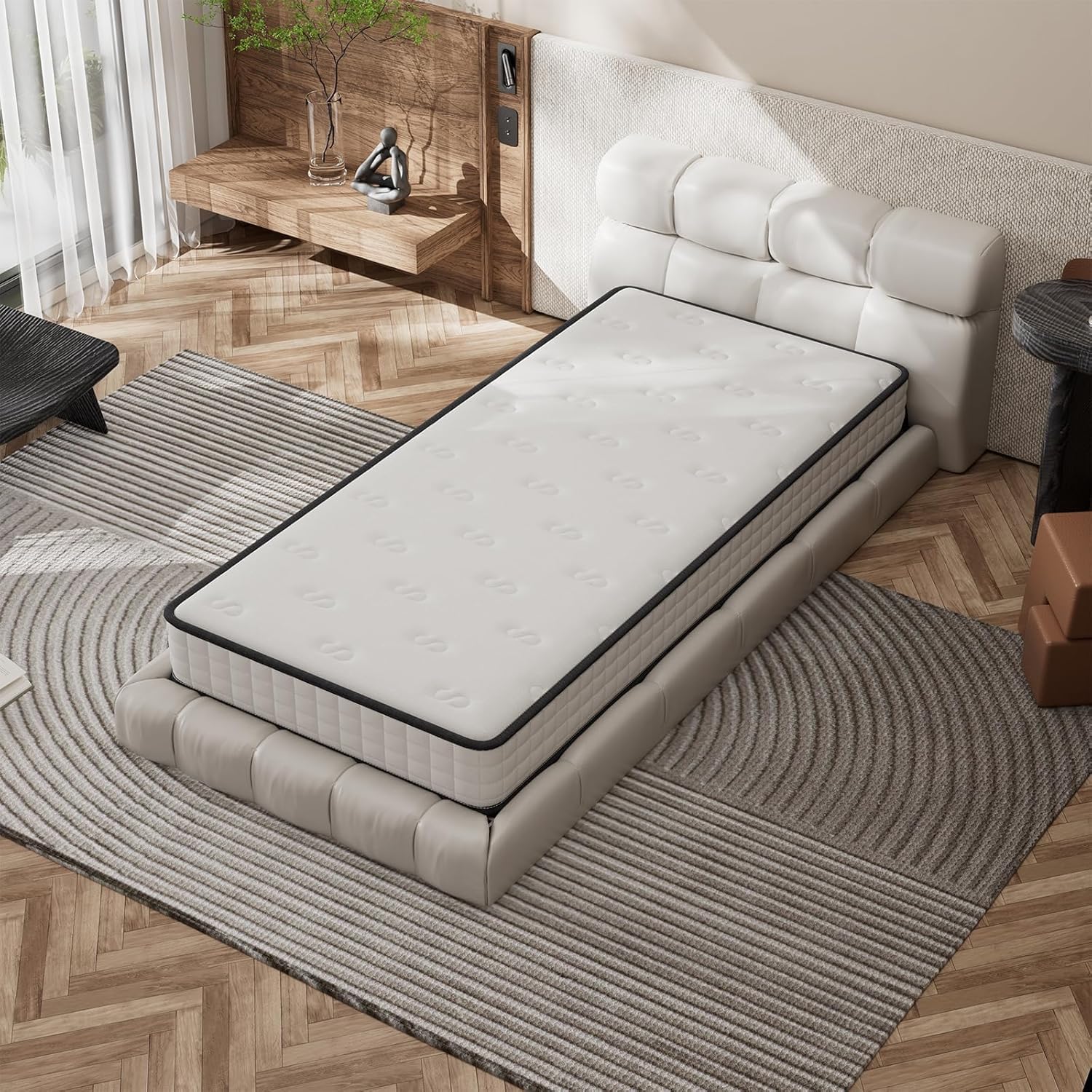 Matelas 90x190 cm, Matelas en Mousse à Mémoire de Forme Haute Densité,Fermeté Moyenne,Épaisseur 16cm,Hypoallergénique,Sommeil Isolé,7 Zones,Réversible à Deux Faces Utilisables 90 x 190 cm Mousse 16 Cm