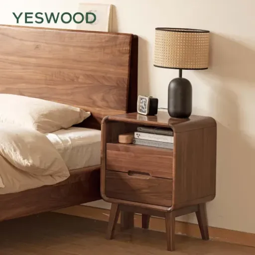 Test YESWOOD Table de Chevet en Noyer Noir Massif : belle pièce, mais pas parfaite