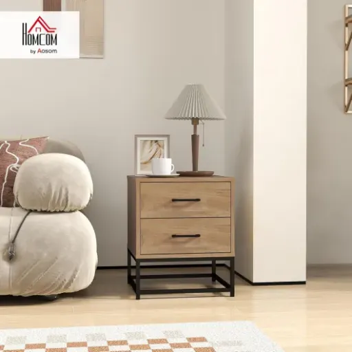 Test HOMCOM Lot de 2 Tables de Chevet : deux petites tables industrielles qui font le job sans chichi