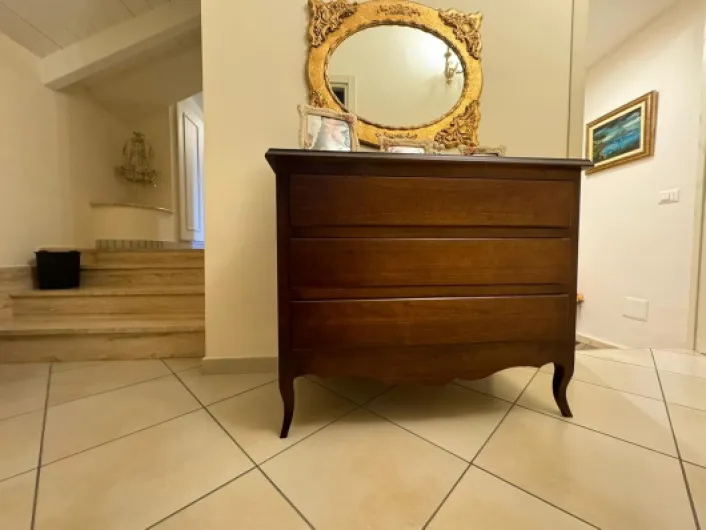 Mar.c.a - Design - Commode Bois 107x52x89 cm 3 Tiroirs - Commode Chambre Style Classique - Made in Italy Noyer Foncé