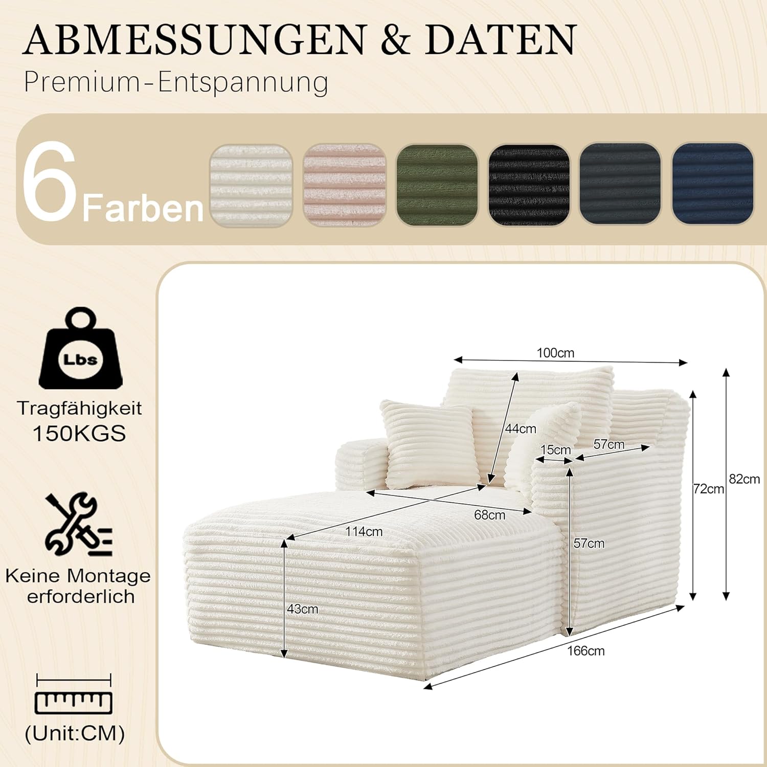 Canapé-lit/Fauteuil Inclinable Moderne en Velours Côtelé,Confortable et Livré Monté, Idéal pour Le Salon,Le Bureau et l'appartement (Beige) Beige-a
