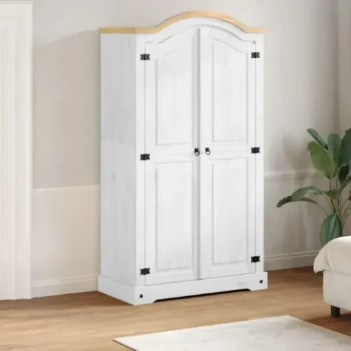 Test vidaXL Garde-Robe Corona Blanc : une armoire en pin massif qui fait le job sans fioritures