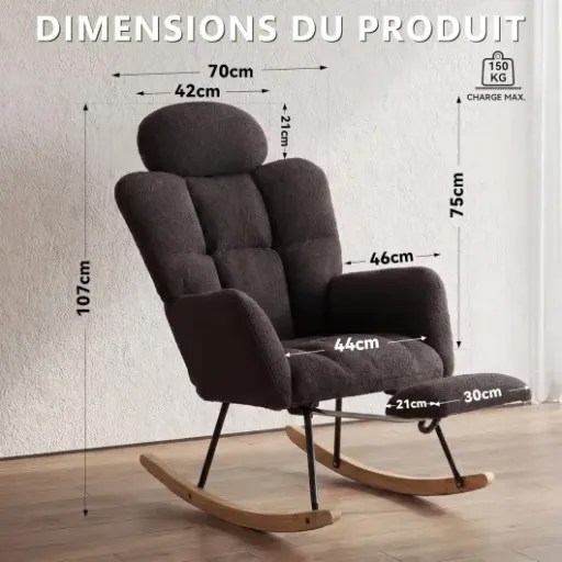 Test DEKKETO Fauteuil à Bascule : un rocking chair confortable pour se poser (et calmer bébé)