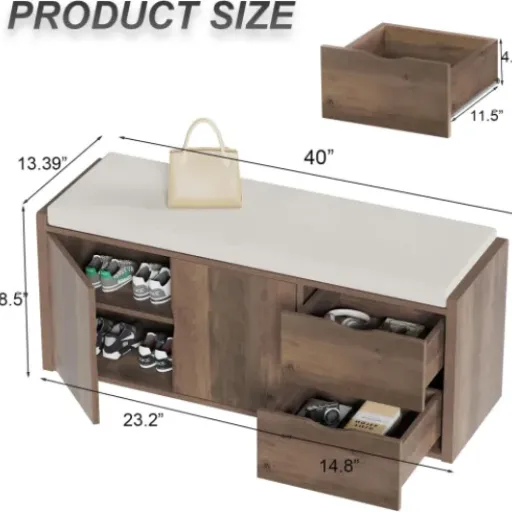 Test LVB Banc de Rangement 101 cm : un banc à chaussures malin pour entrée pas trop grande