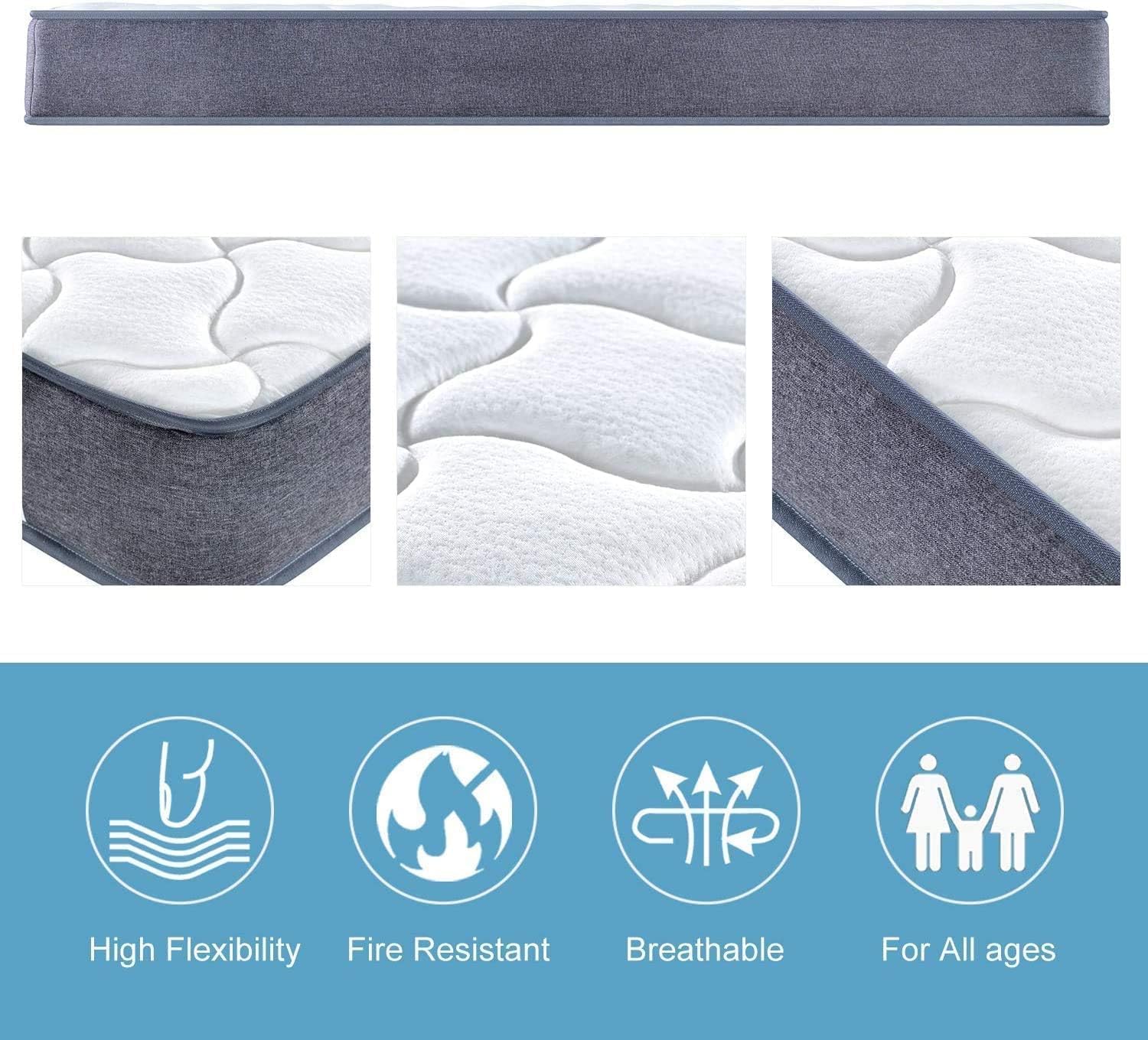 Matelas 140x200,Matelas a Ressort ensachés 20cm Épaisseur,7 Zones Ergonomique, Hypoallergénique,Soutien Optimal(140x200x20cm) Épaisseur 20 Matelas-140x200cm