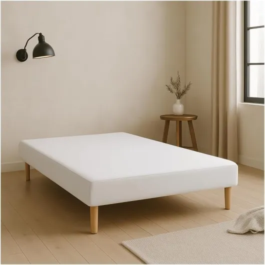 SOMMIER TAPISSIER Blanc 160x200 cm - Fabrication FRANÇAISE ARTIS