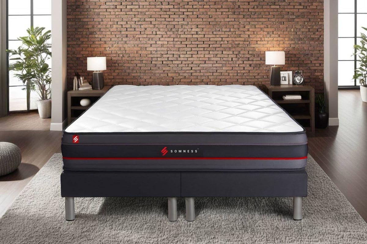 Ensemble Double sommier + Matelas Regen à mémoire de Forme 200x200 - Epaisseur : 24 cm - Confort : Ferme 200 x 200 cm