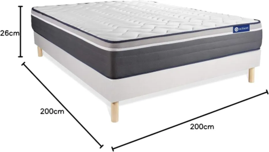 Ensemble Matelas Sommier 200x200 cm - Actilatex Plus Empereur
