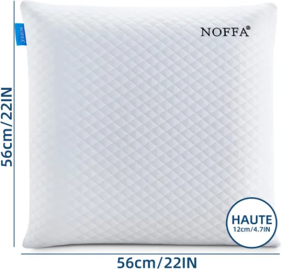 Oreillers a Memoire de Forme Cervicales, Coussins pour Dormir 56 x 56 x 12 cm, Grand Coussins (2 Oreillers) (56 x 56 cm (Lot de 2)) 56 x 56 cm (2 Count)
