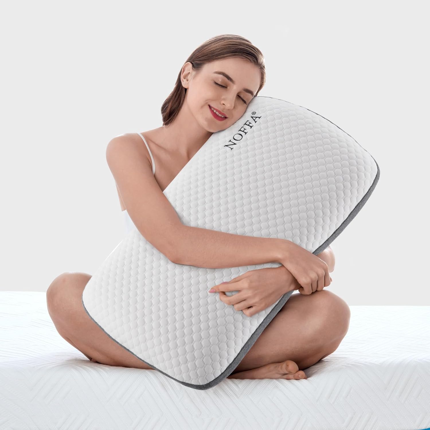 Oreiller Ferme Epais Memoire Forme - Rectangulaire 40x60 - Oreiller Dur Plat Confort du Sommeil - Coussin Orthopédique Cervicale Viscoelastique - Housse Lavable 60x40x11cm