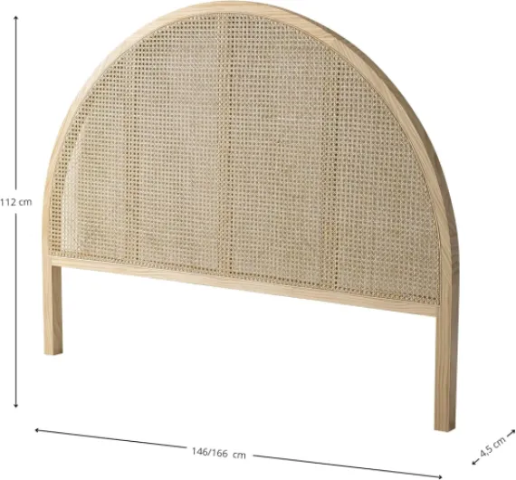 Tête de lit cannage Arrondie en pin Massif Anna 160 cm - TL17028 Bois Naturel L4.5cm x l166cm