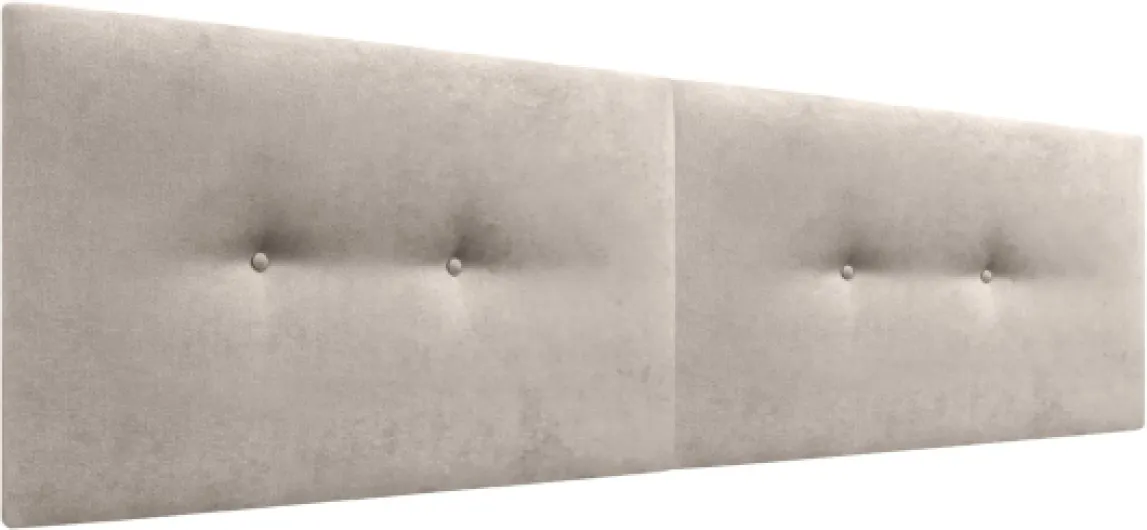 DHOME Tête de lit en Similicuir ou Tissu acualine uni avec Boutons Double divisé en 2 pièces Tête de lit rembourrée Haut DE Gamme (Tissu Beig, 180cm Double (Lits 180/190)) 180x50cm Double Tissu Beige