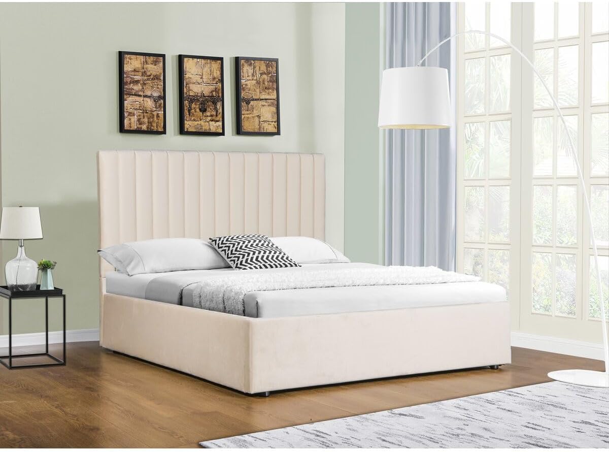 Lit avec Coffre Mia - 140 x 190 cm - Beige