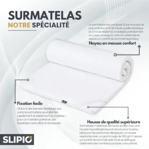 Test Surmatelas Ergo+ 90x190 SLIPIO : un topper ferme qui remet un matelas fatigué d’aplomb