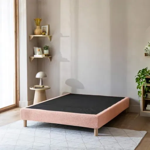 Test Cache-sommier Bouclette intégral Rose 140x190 : le cache moche-du-sommier qui fait le job