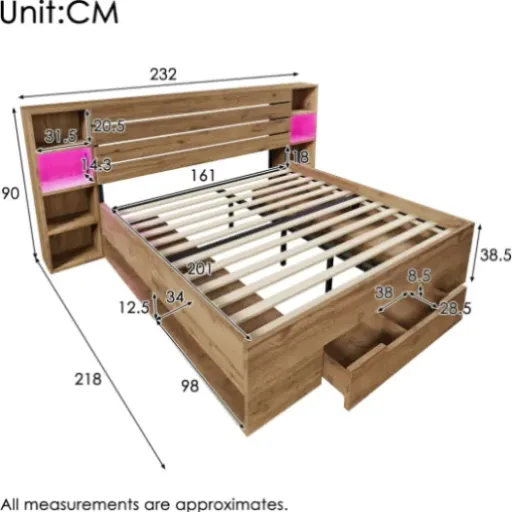 Test Sapgaks Lit 160×200 : un lit complet avec LED et rangements, pratique mais pas parfait
