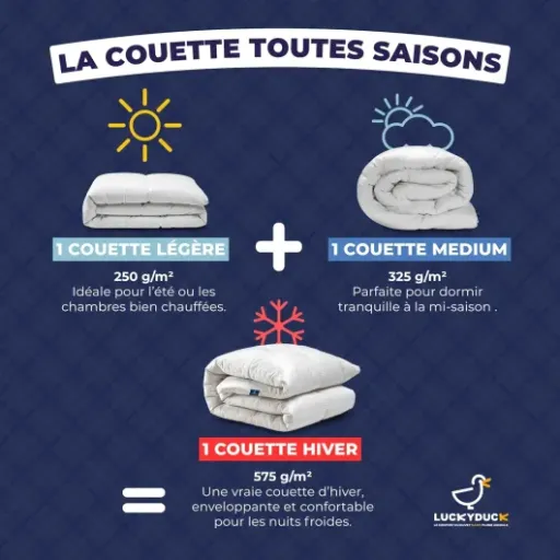 Test LUCKY DUCK Couette 4 Saisons 220x240 : une seule couette pour toute l’année, mais pas parfaite