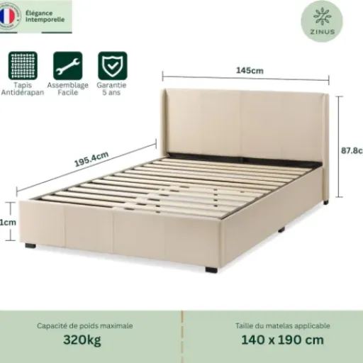 Test Zinus Maddon Lit Coffre 140x190 : un lit pratique pour gagner du rangement, avec quelques défauts à connaître