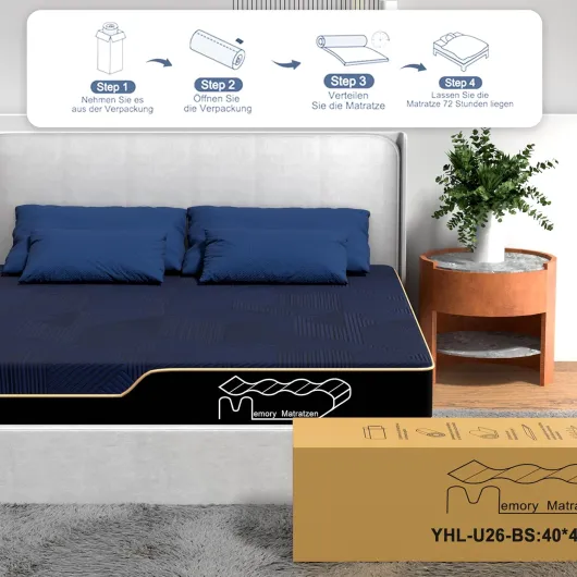 Matelas 180 x 200 cm, hauteur H3, mousse à froid + matelas à mémoire de forme en gel à mémoire de forme, degré de dureté H2/H3, housse amovible 7 zones (180 x 200 x 20 cm) 20 cm 180 x 200 cm