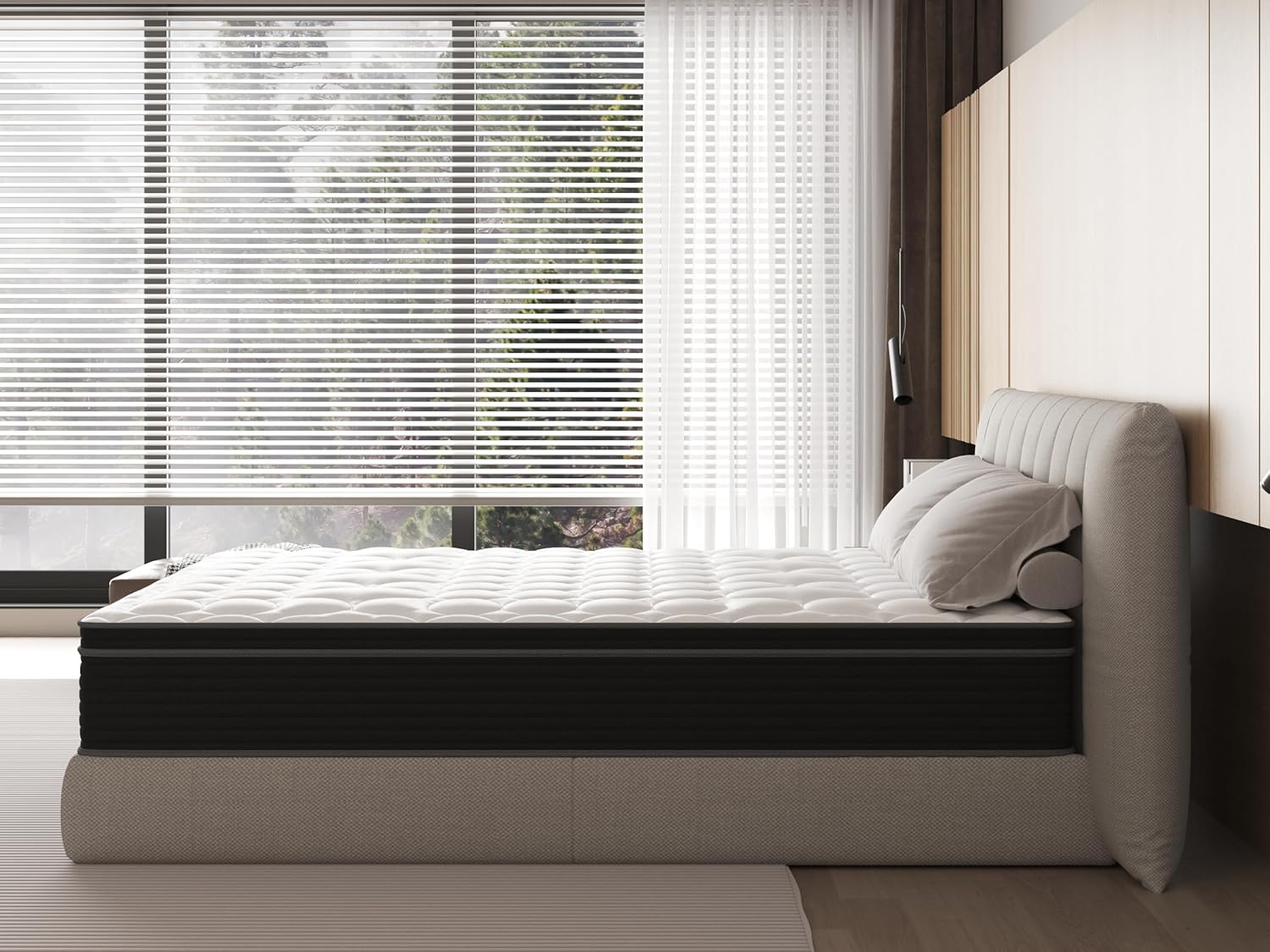 Matelas 160 x 200CM - Epaisseur 26CM - Matelas Mousse pour 2 Personnel - Moelleux,Confortable,Respirant (160x200x26) 160x200x26 Matelas seul
