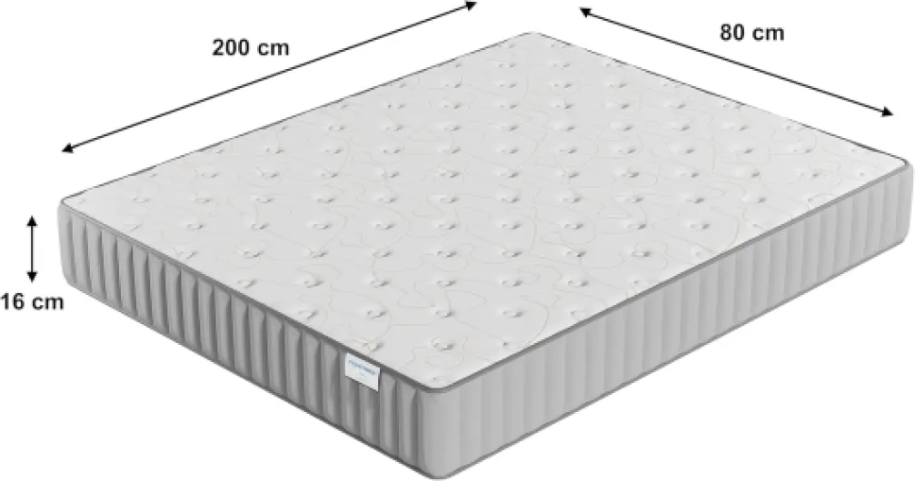 Matelas Orionis 80 x 200 cm- Technologie Hybrid: Mousse HDensité + Mousse MÉMOIRE De Forme- Ép 16cm- Soutien Tonique & Enveloppant- Label sanitized(Anti bactérien/acarien) 80 x 200 cm Épaisseur 16 cm