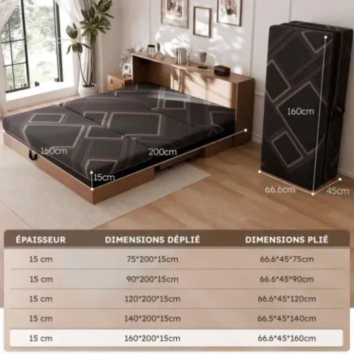Test Vamcheer Matelas Pliant 160x200 : le lit d’appoint qui remplace enfin le matelas gonflable