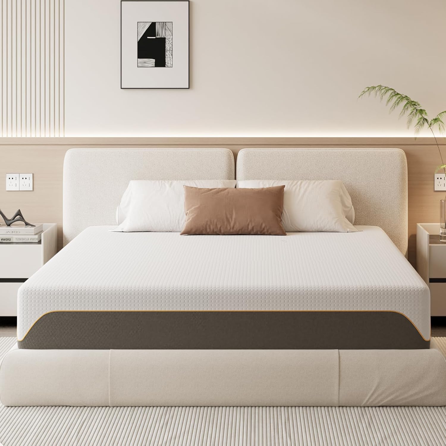 Matelas 140x190, Épaisseur 20 cm, Mousse à Mémoire de Forme Haute Densité, Dureté Moyenne et Rebond Élevé, Tissu Confortable et Respirant, Antibactérien et Anti-poussière, Durable 140 x 190 cm