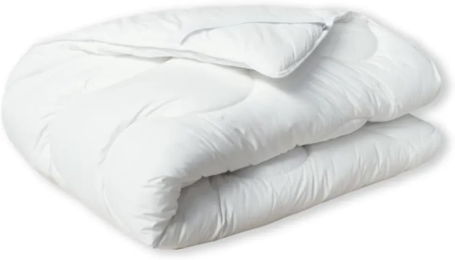 Surmatelas Théodore Blanc 140x190 cm - Fibre Creuse Siliconée recyclée 700g/m² - Elastiques - Enveloppe 100% Coton - Lavable 40°C - Finition Biais Blanc Blanc 140/190