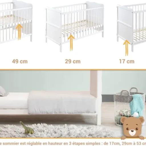 Test Moto-MOLTICO Lit Bébé 60x120 : un lit évolutif correct qui fait le job sans exploser le budget