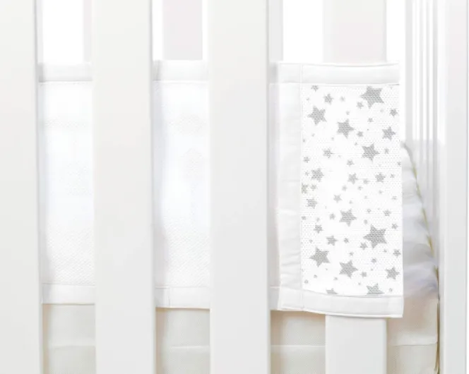 BreathableBaby Tour de lit double face Doublure en maille (Twinkle étoiles)
