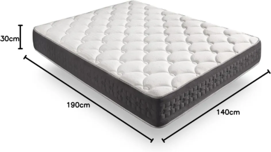 Matelas Épaisseur 30cm Grand Class® (140x190 cm) - Bio Mousse á Memorie de Forme Natur Fresh® + Rest Foam Soft® -Système Multi Zone Slepp avec 11 Zones de Confort - Extrêmement Durable 140 x 190 cm