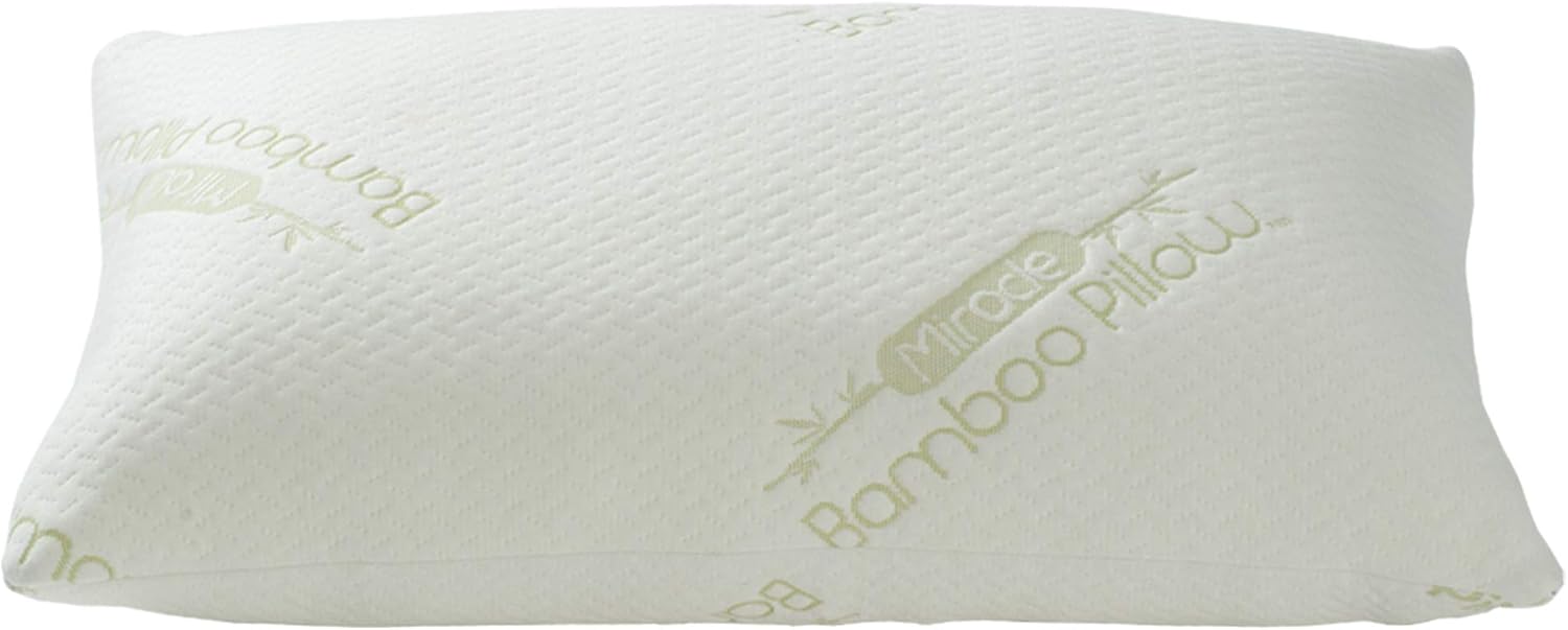 Miracle Bamboo Pillow Original Oreiller en Mousse à mémoire de Forme déchiquetée – Queen Queen Blanc Grand lit