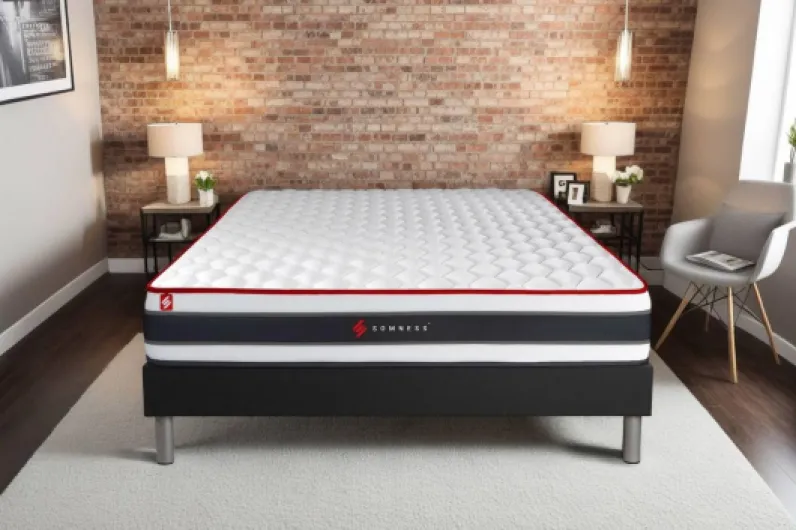 Ensemble sommier + Matelas Energy Ressorts ensachés et mémoire de Forme 140x190 - Epaisseur : 22 cm - Confort : Ferme 140 x 190 cm