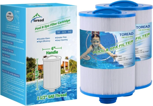 Lot de 2 filtres de Remplacement pour Spa Unicel 6CH-940, PWW50P3 (Pas PWW50P4), Filbur FC-0359, 817-0050, 25252, 03FIL1400 - Filetage SAE 3,8 cm 2PC