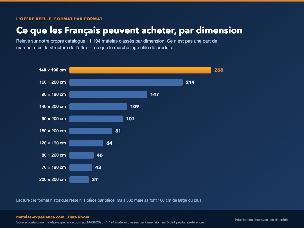 Les dix formats les plus repr&eacute;sent&eacute;s dans notre catalogue, class&eacute;s par nombre de r&eacute;f&eacute;rences.